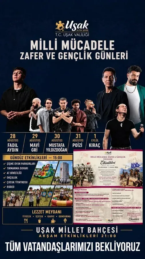 Milli Mücadele, Zafer ve Gençlik Günleri Uşak’ta coşkuyla kutlanacak