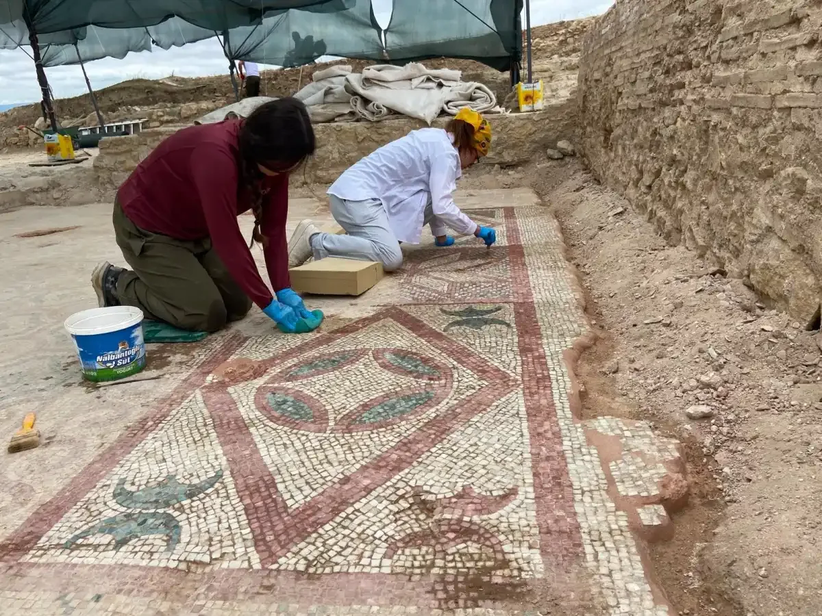 Pompeiopolis’te yeni keşif: 105 metrekarelik mozaik ve Eros başı bulundu