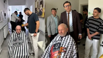Huzurevindeki yaşlılara ücretsiz saç ve kişisel bakım